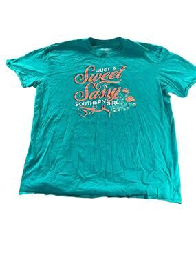 Academy Sport Blue Graphic Sweet Sassy Short Sleeve T-Shirt Women's Size XXL